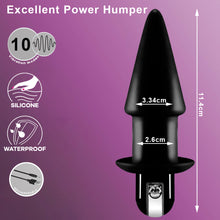 Load image into Gallery viewer, Humper Vibrating Anal Butt Plug Silicone Rechargeable Black
