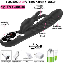 Load image into Gallery viewer, Jive Heated USB Rechargeable G-Spot Rabbit Vibrator Clitoral Stimulator
