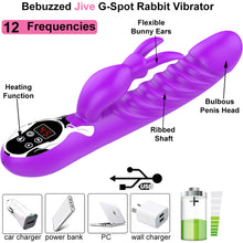 Load image into Gallery viewer, Jive Heated USB Rechargeable G-Spot Rabbit Vibrator Clitoral Stimulator
