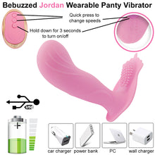 Load image into Gallery viewer, Jordan Remote Control Vibrator Wearable Dildo Clit Vibrating Panties USB
