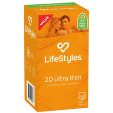 Load image into Gallery viewer, LifeStyles Ultra Thin Male Condoms 20pk
