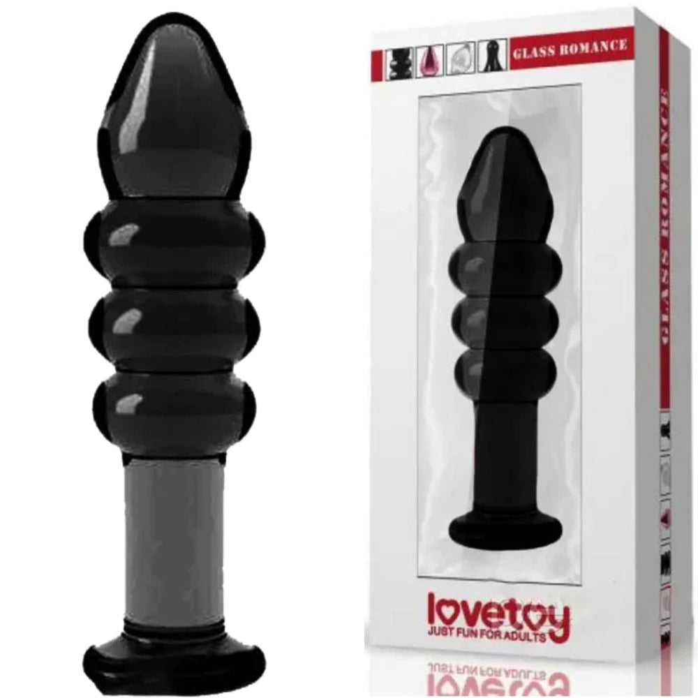 Lovetoy Glass Romance 5.5” Dildo Anal Plug Unisex Beaded Sex Toy