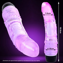 Load image into Gallery viewer, 7.3&quot; Silicone Jelly Squeezable G-Spot Vibrator Multi-Speed Purple
