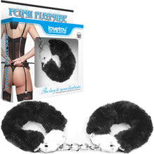 Load image into Gallery viewer, Lovetoy Fetish Pleasure Fluffy Hand Cuffs Black Handcuffs
