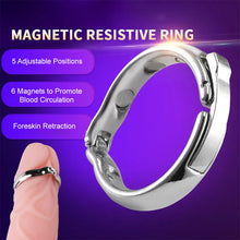 Load image into Gallery viewer, Magnetic Metal Stainless Steel Penis Cock Ring Adjustable Erection Aid
