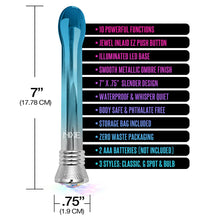 Load image into Gallery viewer, Nixie Jewel Ombre Bulb Vibe Blue Glow
