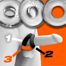 Load image into Gallery viewer, OXBALLS RINGER 3-pack of DO-NUT-1 cockrings CLEAR
