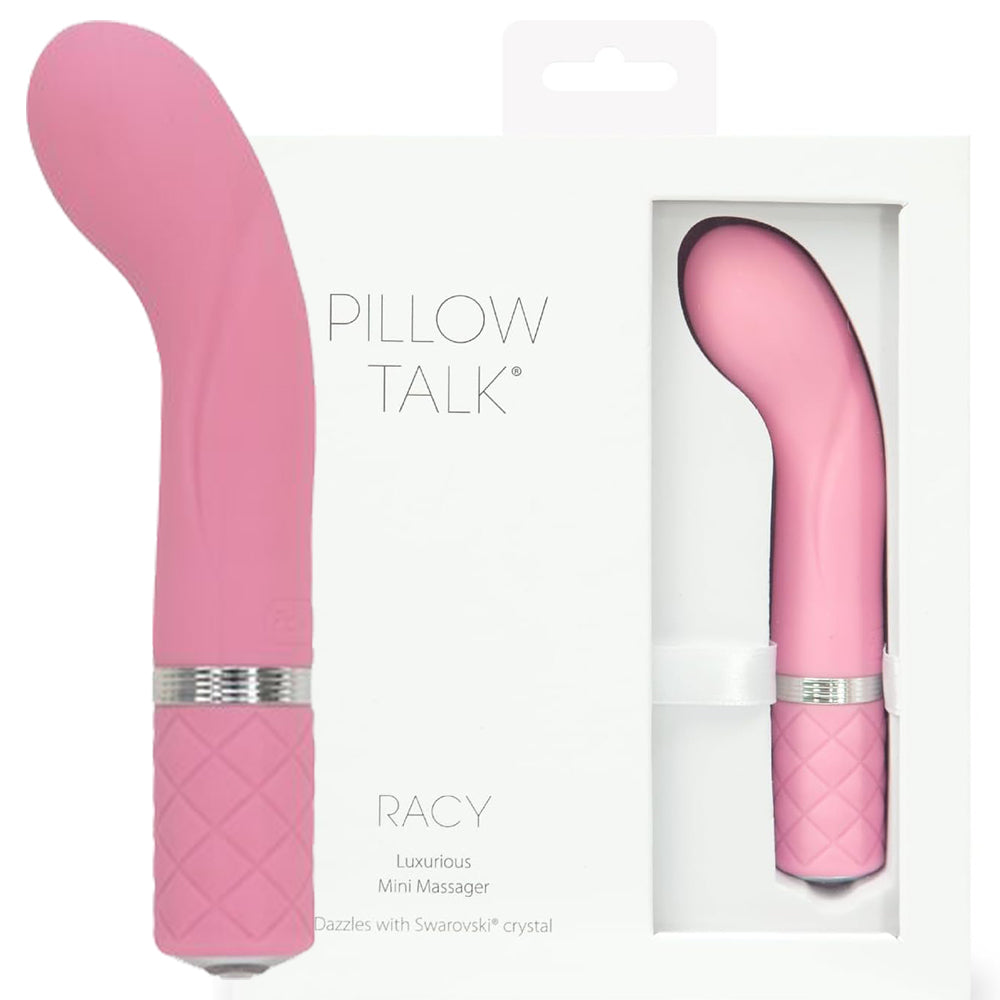 Pillow Talk Racy Bullet Curved G-Spot Vibrator Rechargeable Teal Pink