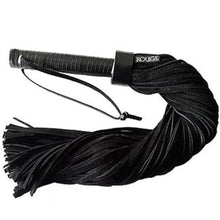 Load image into Gallery viewer, Black Suede Flogger with Leather Handle BDSM Fetish
