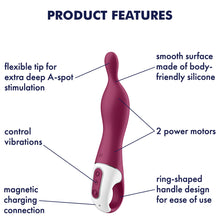 Load image into Gallery viewer, Satisfyer A-Mazing 1 Vibrator A-Spot G Spot Powerful Vibe USB Berry
