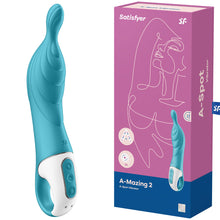 Load image into Gallery viewer, Satisfyer A-Mazing 2 Vibrator A-Spot G Spot Powerful Vibe USB Blue
