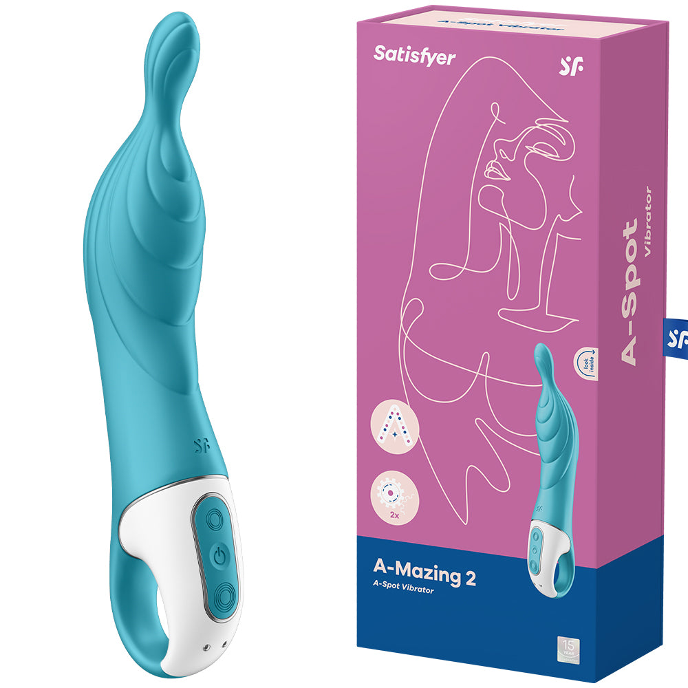 Satisfyer A-Mazing 2 Vibrator A-Spot G Spot Powerful Vibe USB Blue