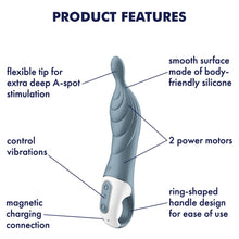 Load image into Gallery viewer, Satisfyer A-Mazing 2 Vibrator A-Spot G Spot Powerful Vibe USB Grey
