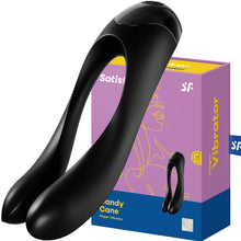Load image into Gallery viewer, Satisfyer Candy Cane Finger Vibe Couples U Vibrator Black
