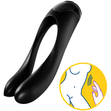 Load image into Gallery viewer, Satisfyer Candy Cane Finger Vibe Couples U Vibrator Black
