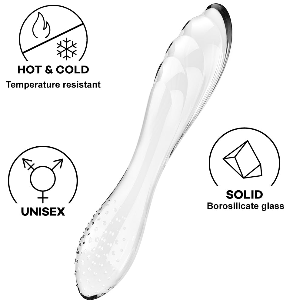 Satisfyer Dazzling Crystal HOT COLD Temperature Glass Double Ended Dil
