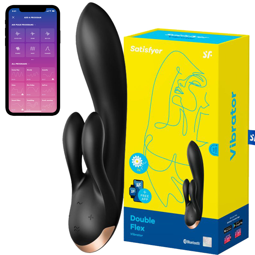 Satisfyer Double Flex APP Remote G-Spot Rabbit Vibrator Clitoral Couples Sex Toy