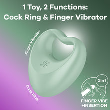 Load image into Gallery viewer, Satisfyer Perfect Pair 3 2-in-1 Cock Ring &amp; Finger Vibrator Couples Sex Toy
