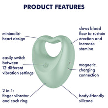 Load image into Gallery viewer, Satisfyer Perfect Pair 3 2-in-1 Cock Ring &amp; Finger Vibrator Couples Sex Toy
