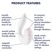 Load image into Gallery viewer, Satisfyer Supernova G-Spot Vibrator Air Pulse Clitoral Stimulator White
