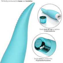 Load image into Gallery viewer, Calexotics  Eden Flicker Blue Tongue Shaped Clit Vibrator
