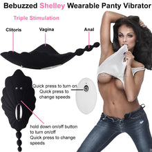 Load image into Gallery viewer, Shelly Wearable Panty Vibrator Clitoral Stimulator Remote Controlled USB Black
