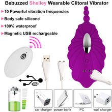 Load image into Gallery viewer, Shelly Wearable Panty Vibrator Clitoral Stimulator Remote Controlled USB Purple
