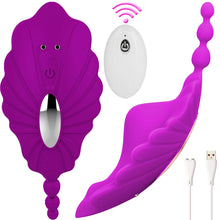 Load image into Gallery viewer, Shelly Wearable Panty Vibrator Clitoral Stimulator Remote Controlled USB Purple
