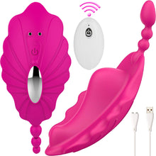 Load image into Gallery viewer, Shelly Wearable Panty Vibrator Clitoral Stimulator Remote Controlled USB Rose
