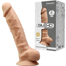 Load image into Gallery viewer, SILEXD 8&quot; Realistic Veined Silicone Dildo Balls Suction Cup Dong Sex Toy
