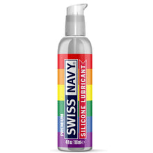 Load image into Gallery viewer, Swiss Navy Silicone Based Lubricant 4oz Pride Bottle Personal Sex Lube
