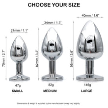 Load image into Gallery viewer, Anal Butt Plug Stainless-Steel Dildo Anal Beads Crystal Jewel Metal BDSM Sex Toy
