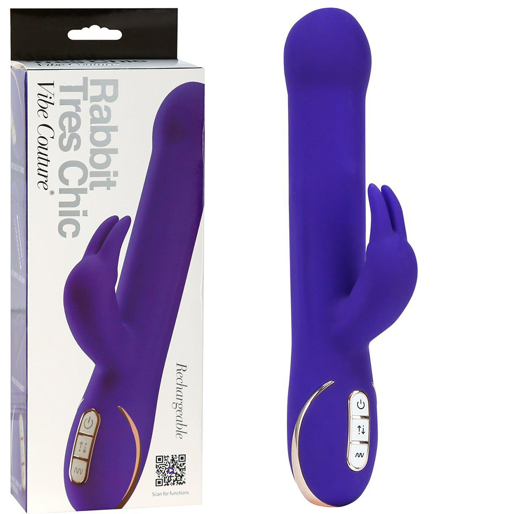 Vibe Couture Rabbit Tres Chic G Spot Rotating Beads Vibrator USB Sex Toy Purple