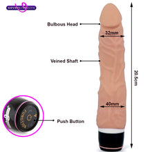 Load image into Gallery viewer, Seven Creations Silicone Classic Trojan 8&quot; Vibrating Dildo Vibrator Sex Toy
