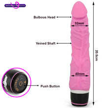 Load image into Gallery viewer, Silicone Classic Thin Veined 033 Seven Function Pink
