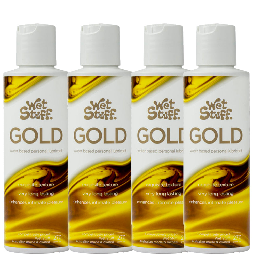 4x Wet Stuff GOLD 270gms  1.1kg Lubricant Water Based Edible Personal Sex Lube