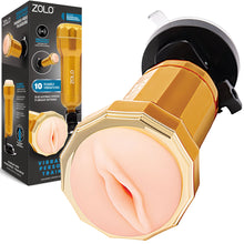 Load image into Gallery viewer, Zolo Vibrating Personal Trainer 3D Textured Hands-Free Pocket Pussy USB
