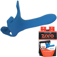 Load image into Gallery viewer, Perfect Fit Zoro Strap-On 5.5&quot; Dildo Harness Couples Gender Neutral Sex Toy Blue
