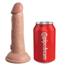 Load image into Gallery viewer, King Cock Elite 6&#39;&#39; Vibrating Dual Density Dildo Flesh Realistic Suction Sex Toy
