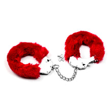 Load image into Gallery viewer, Lovetoy Fetish Pleasure Fluffy Hand Cuffs Red
