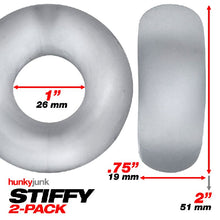 Load image into Gallery viewer, Stiffy 2 Pc Bulge Cockrings by HunkyJunk Ice Clear Ice
