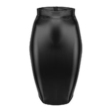 Load image into Gallery viewer, Power Wetlook Pencil Skirt w Long Zipper
