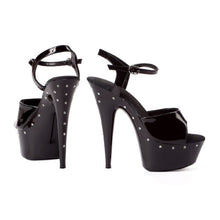 Load image into Gallery viewer, Rhinestone Platform Black 6in

