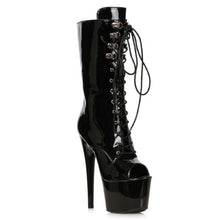 Load image into Gallery viewer, Peep-Toe Ankle Boot Black 7in
