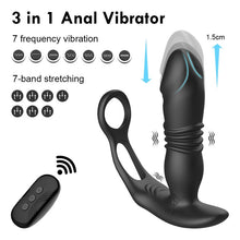 Load image into Gallery viewer, Thrusting Silicone Butt Plug with Cockring and Remote
