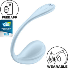 Load image into Gallery viewer, Satisfyer Smooth Petal Wearable App Connect Vibrator Blue
