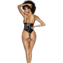 Load image into Gallery viewer, Wet Look Vinyl Bodysuit Black
