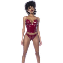 Load image into Gallery viewer, Wet Look Vinyl 2 Pc Set Gloss Wine
