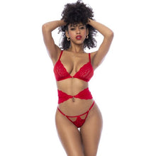 Load image into Gallery viewer, Red 3 Pc Set w/ Bra, Panties and Flexible Corset
