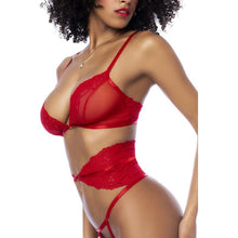 Load image into Gallery viewer, Red 3 Pc Set w/ Bra, Panties and Flexible Corset
